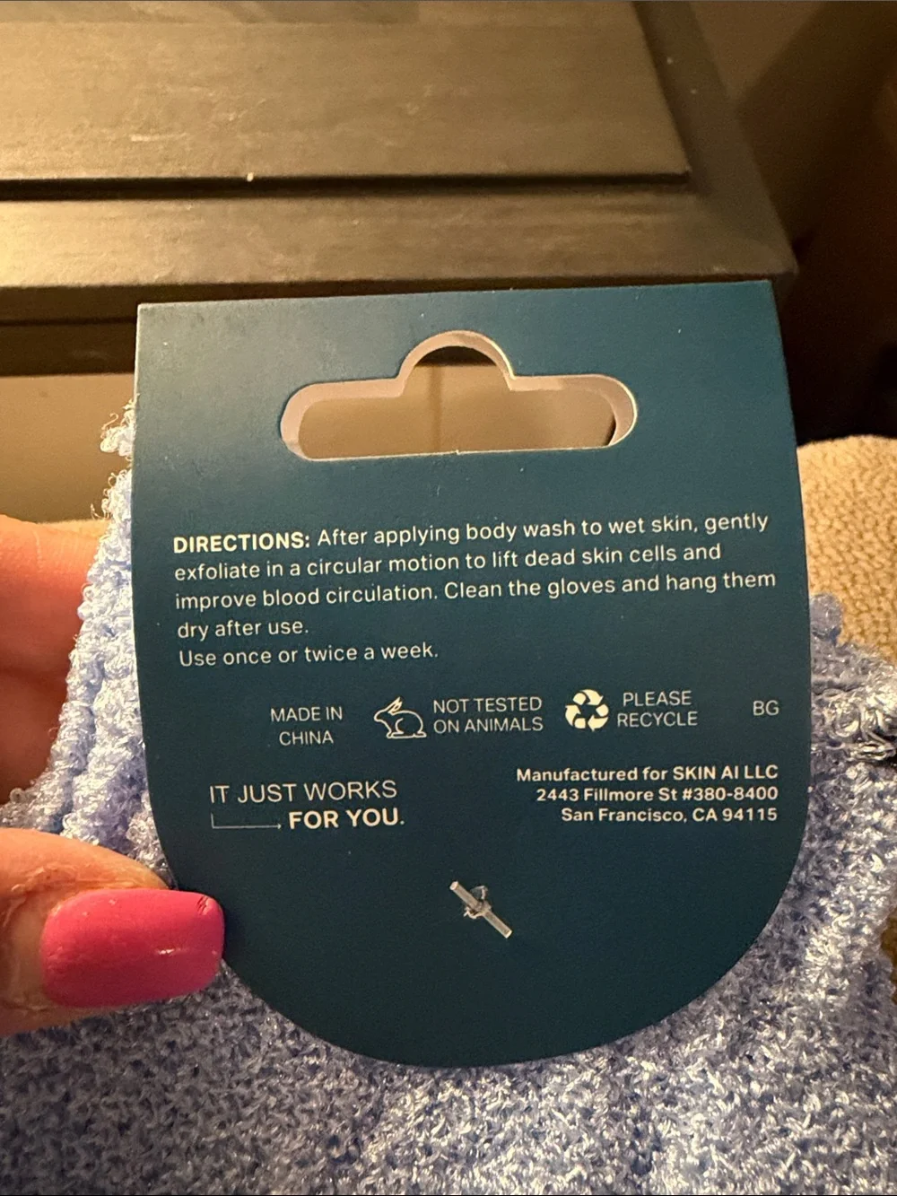 Your Light Blue Exfoliating Bath Gloves